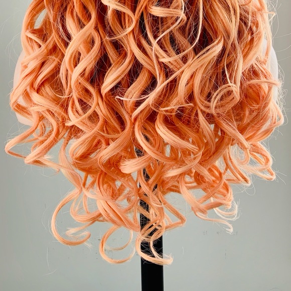 Gorgeous 24” Ombre Coral Mix Lace Front Premium Fiber Wig - Picture 7 of 7